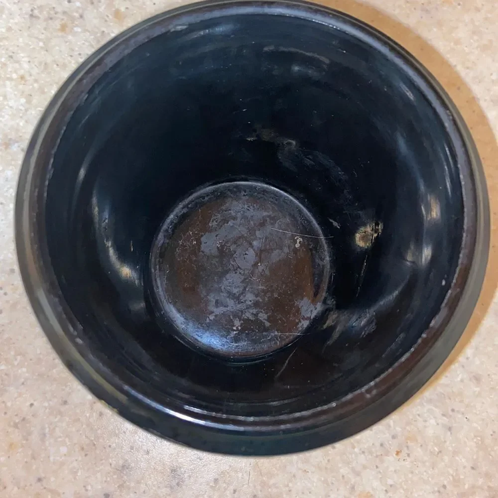 Antique LE Smith Amethyst Greek Black Key Glass Vase Made In USA Home Decor
